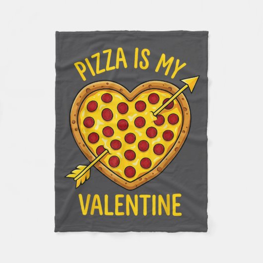 Zza Is My Valentine Funny Valentines Day Boys Girl フリースブランケット (正面)