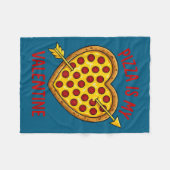 Zza Is My Valentine Funny Valentines Day Boys Girl フリースブランケット (正面(横))