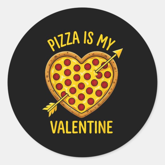 Zza Is My Valentine Funny Valentines Day Boys Girl ラウンドシール (正面)