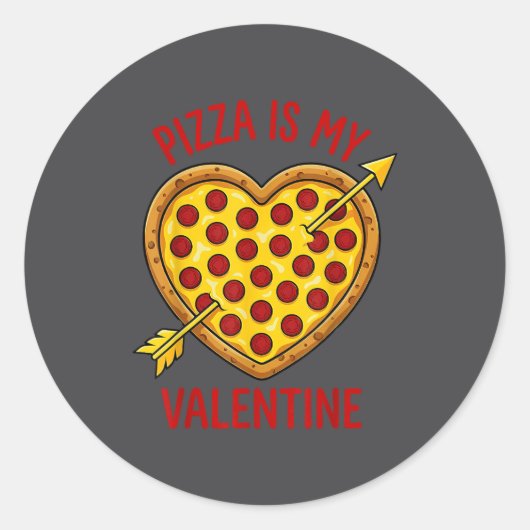 Zza Is My Valentine Funny Valentines Day Boys Girl ラウンドシール (正面)