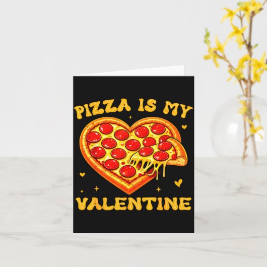 Zza Is My Valentine Funny Valentines Day Heart カード (黄色い花)