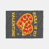 Zza Is My Valentine Funny Valentines Day Heart  フリースブランケット (正面(横))
