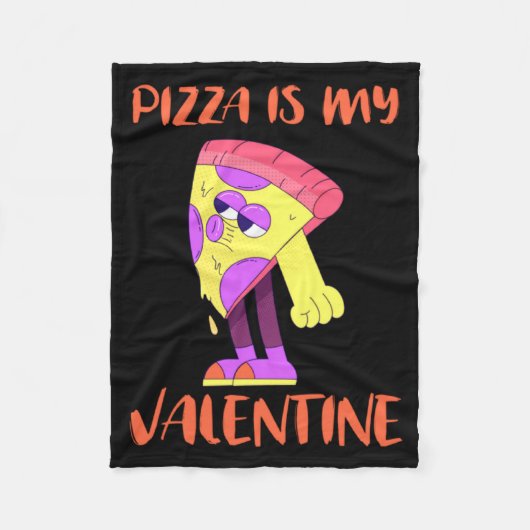 Zza Is My Valentine Pepperoni Zza For Women  フリースブランケット (正面)