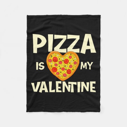 Zza Is My Valentine Zza Ker Food Lover  フリースブランケット (正面)