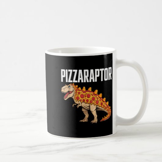Zza T-rex Dino Fast Food Funny Zza Dinosaur コーヒーマグカップ (右)