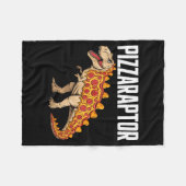 Zza T-rex Dino Fast Food Funny Zza Dinosaur フリースブランケット (正面(横))