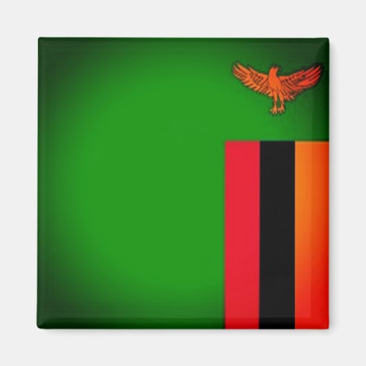 zZM001ザンビア国旗、アフリカ、冷蔵庫 マグネット (正面)