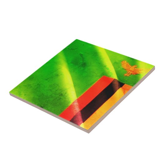 zZM002ザンビア国旗、アフリカ， タイル (側面)