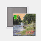 zZM003ザンビア，風景，アフリカ，冷蔵庫 マグネット (正面/裏面)