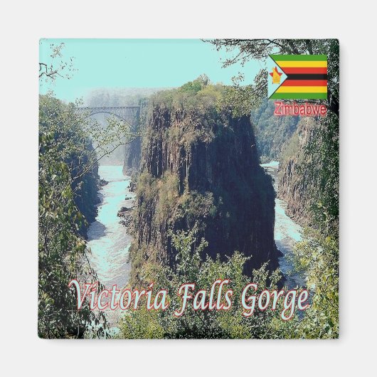 zZW007 VICTORIA滝、GORGE、ジンバブエ、冷蔵庫 マグネット (正面)