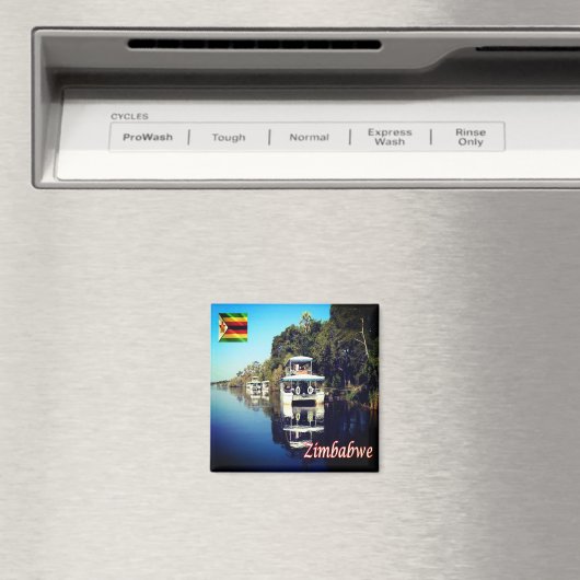 zZW012 VICTORIA滝、ジンバブエ、アフリカ、冷蔵庫 マグネット (インサイチュ (食洗機))