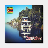 zZW012 VICTORIA滝、ジンバブエ、アフリカ、冷蔵庫 マグネット (正面)