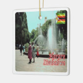 zZW014 HARARE，ジンバブエ，アフリカ， セラミックオーナメント (左)