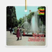zZW014 HARARE，ジンバブエ，アフリカ， セラミックオーナメント (裏面)