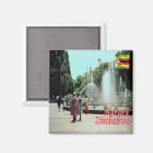 zZW014 HARARE，ジンバブエ，アフリカ，冷蔵庫 マグネット (正面/裏面)
