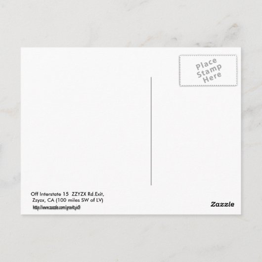 Zzyzx Rd.Exit ポストカード (裏面)
