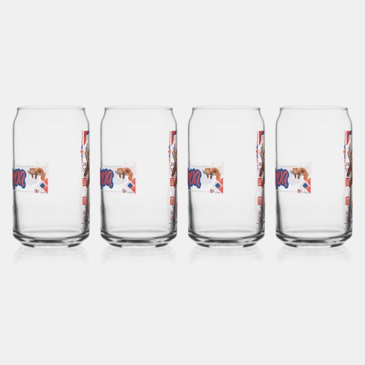 "Zzz"赤パンダ ガラス缶 (左)