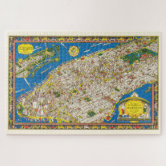 ヴィンテージ1932年素晴らしロサンゼルス復元地図 ジグソーパズル