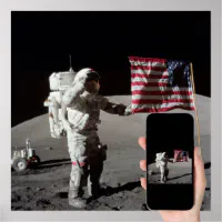 アポロ17人宇宙飛行士サルテスアメリカ国旗 ポスター | Zazzle.co.jp