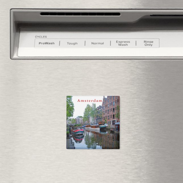 アムステルダムの建物　マンション　マグネット　磁石 VENLO HOLLAND アムステルダムの運河の港。 マグネット | Zazzle.co.jp