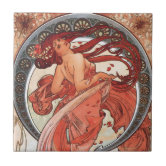 クリムト　タイルアート5 グスタフクリムトレッド女性金ゴールドスネーク絵画ズ タイル