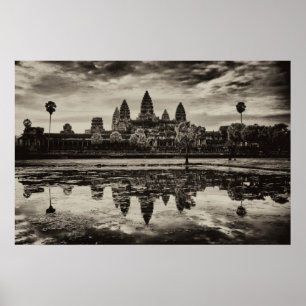 アンコールワット モノクロ アクリル画 アンコール ワットウォールアート&デコレーション | Zazzle JP