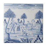 デルフトタイル Antique Delft Tile in Blue and White Design, 13x13cm - Etsy