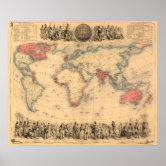 ヴィンテージ大英帝国の世界地図(1888) ポスター | Zazzle.co.jp