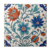 トルコの花のデザインの陶磁器の写真のタイル タイル | Zazzle.co.jp
