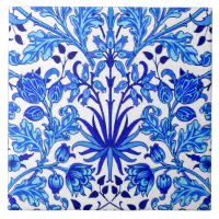 ウィリアム・モリスのHyacinthのプリント、コバルトブルー及び白