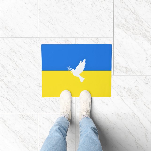 ウクライナ支援　ステンドグラス　平和のハト　鳥柄　ウクライナ国旗