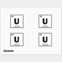 ウラン化学元素記号化学式 長方形シール | Zazzle.co.jp