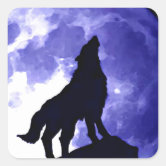 満月まで遠吠えする狼のシルエット ラウンドシール | Zazzle.co.jp 満月まで遠吠えする狼のシルエット ラウンドシール | Zazzle.co.jp