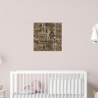 美品　木製　エジプト　ヴィンテージ　立体的な壁画が迫力ある　壁飾り　象形文字 9771643-egyptian-hieroglyphs-