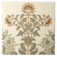 エラビクトリアンーアールヌーボーひまわり模様 タイル | Zazzle