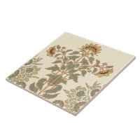 エラビクトリアンーアールヌーボーひまわり模様 タイル | Zazzle