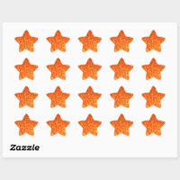 オレンジきらめくグリッター 星シール | Zazzle.co.jp
