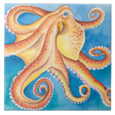 タコのイカのKrakenの絵画 タイル | Zazzle.co.jp