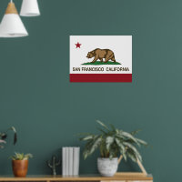 カリフォルニア州旗サンフランシスコ ポスター | Zazzle.co.jp