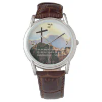 カルヴァリ・ゴルゴタ・バイブル・メンズのキリスト教十字架 腕時計
