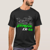 川崎の緑の忍者ZX-6Rのオートバイ、通りのバイク Tシャツ | Zazzle.co.jp
