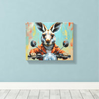 ガンジー ストリートアート キャンバスプリント カンガルーモトサイクルキャンバスアート キャンバスプリント | Zazzle