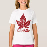 カナダ国旗の女の子のTシャツキッズカナダお土産 Tシャツ