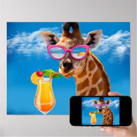 キリンビーチおもしろい- giraffe ポスター | Zazzle.co.jp