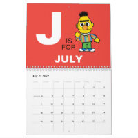 クッキーモンスターセサミストリート |名前の追加 カレンダー | Zazzle