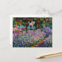 クロード・モネ：モネの庭のアイリス ポストカード | Zazzle.co.jp