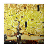 クリムト　タイルアート7 グスタフのクリムトCeramics金女性 タイル | Zazzle.co.jp