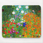 グスタフクリムトファームガーデンひまわり絵画の花 マウスパッド | Zazzle.co.jp