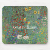 グスタフクリムトファームガーデンひまわり絵画の花 マウスパッド | Zazzle.co.jp