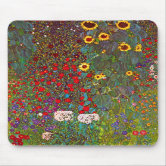 グスタフクリムトファームガーデンひまわり絵画の花 マウスパッド | Zazzle.co.jp